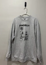 Coachella Sweater Adult XL Gray Music Festival Crewneck Sweatshirt