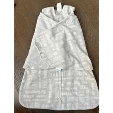 HALO Sleepsack Swaddle Wearable Blanket Baby Grey White Words TOG 3.5 size NB