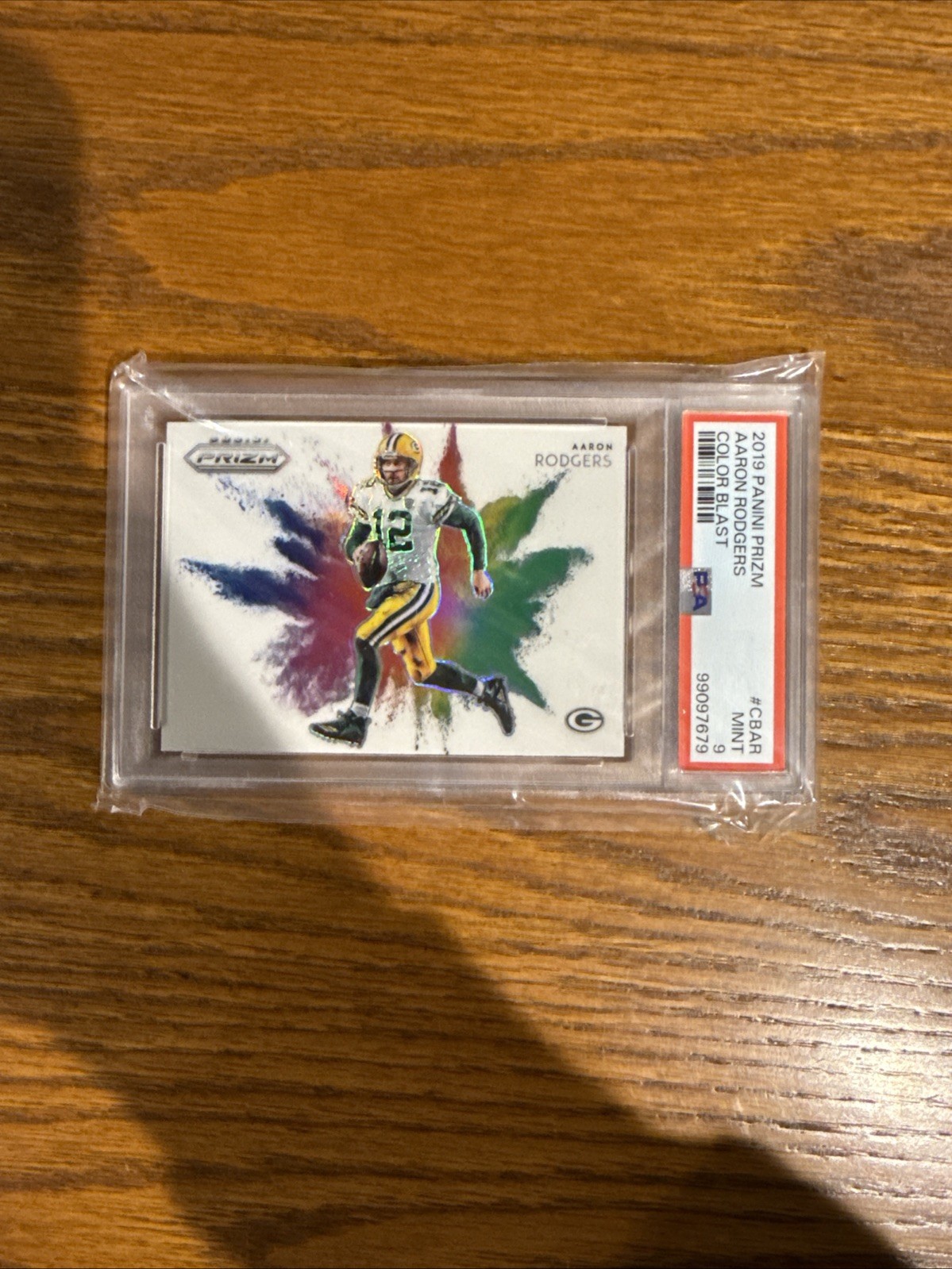 2019 Panini Prizm Aaron Rodgers Colorblast #CBAR Psa 9