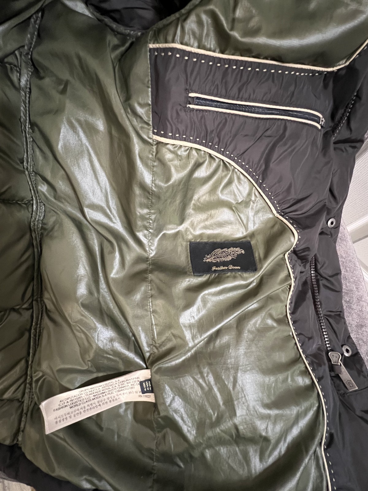 Massimo Dutti Down Jacket Medium M Black Feather … - image 7