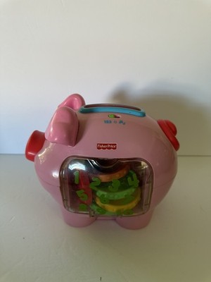 Vintage Working 2006 Fisher Price Laugh and Learn Pink Piggy Bank With 9 Coins