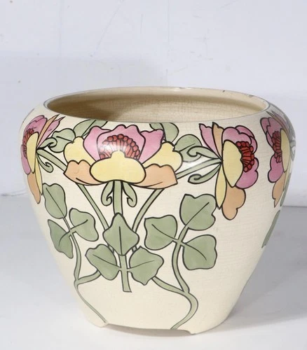 Roseville Persian Creamware 1916 Vintage Pottery Floral Jardinere Flower Pot
