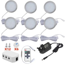 LED Under Cabinet Light Kit Puck Lamp Warm white/ White Counter Kitchen Display