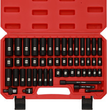New 49-Piece 3/8" Drive Impact Socket Set SAE Metric CR-V Fast Shipping