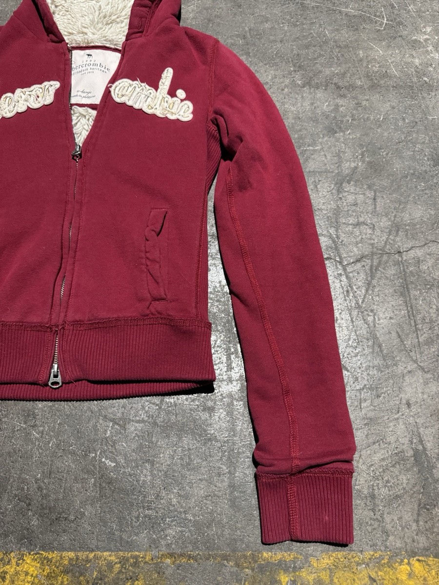 Vintage Y2K Abercrombie Fur Lined Zip Up Hoodie Size Women's XL