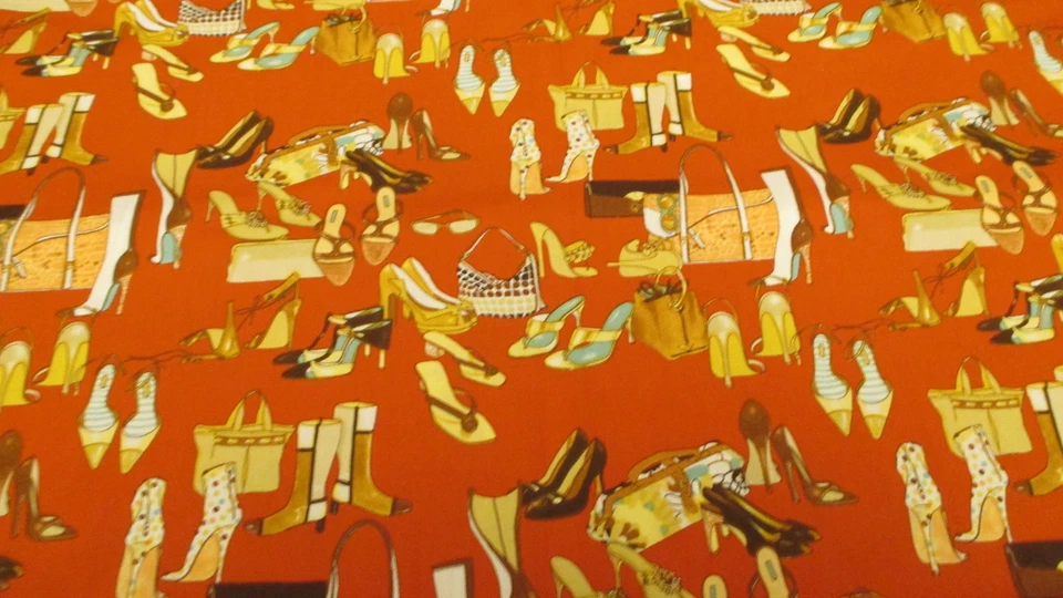 Alexander Henry Demi Heels Print Cotton Fabric High Heel Novelty VTG 32" x 44" - Image 3 of 4