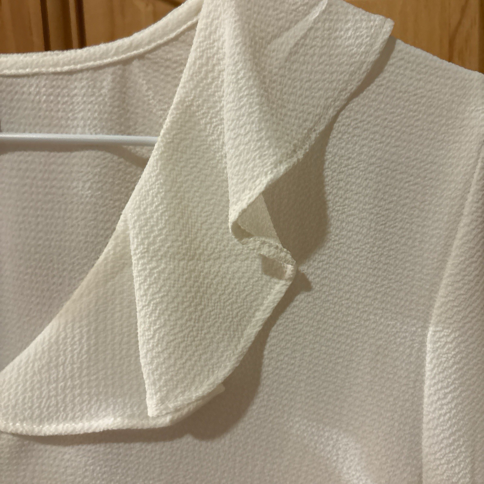 White CeCe button-down Top. Collard. Ruffled Slee… - image 3