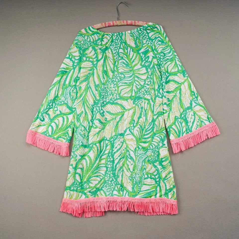 Mini Vestido Lilly Pulitzer Tucán Verde Coco Loca Lino Escapada Encubrimiento Talla Pequeña Foto 3 de 4