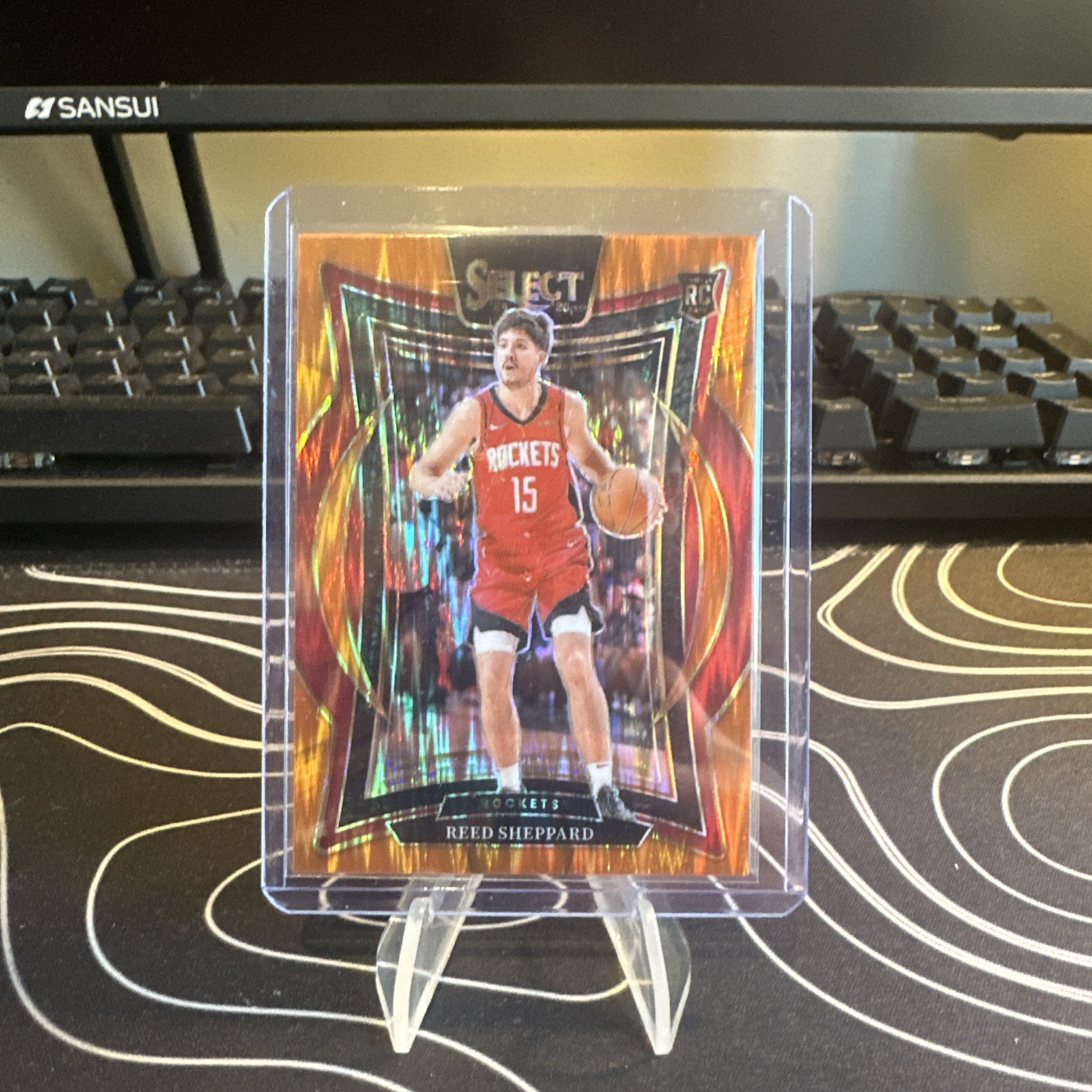 2024-25 Panini Select - Concourse Reed Sheppard RC#68 Orange Flash Prizm Houston