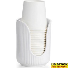 Elegant Ceramic Mouthwash Cup Dispenser Bathroom Organizer Disposable Cups New