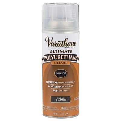 Varathane 9081 Polyurethane, Gloss, Liquid, Clear, 11.25 oz, Aerosol Can