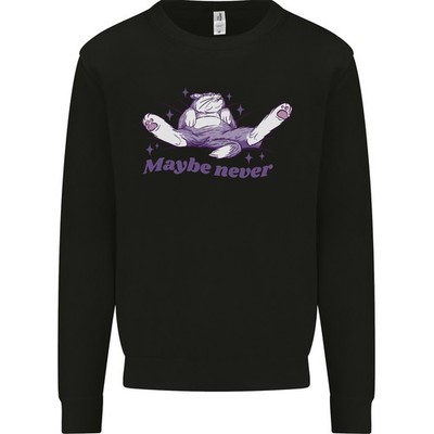 Maybe Never Lazy Cat Schlafender Herren Sweatshirt Pullover