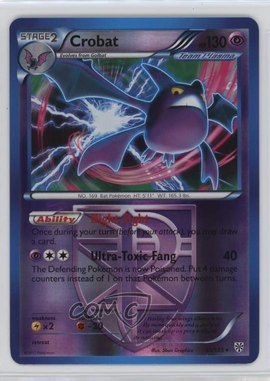 Crobat Reverse Foil Pokémon Black & White Plasma Storm #55