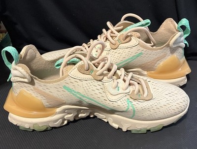 Nike NSW Womens React Vision C17523-201 Pearl White/Green Glow Running Shoes 8
