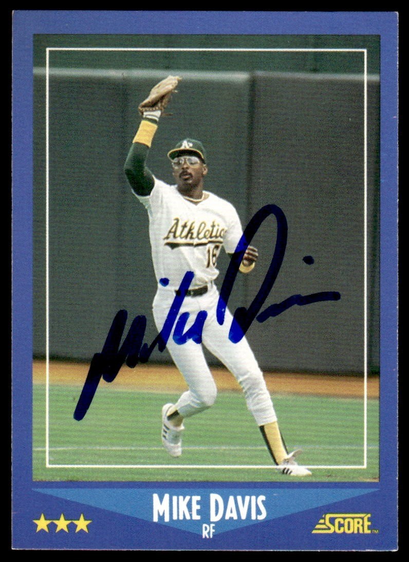 1988 Score Mike Davis IP TTM Autograph Signed Oakland Athletics