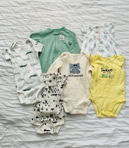 Baby Boy Girl Clothes Lot 6–9M Carter’s Gerber Bodysuits & Romper (6 pcs)