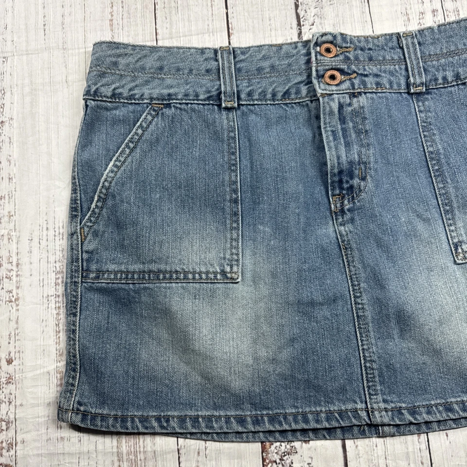 MINI FALDA VAQUERA HIDRÁULICA VINTAGE JUNIORS TALLA 13/14 DENIM DESGASTADO Y2K Foto 2 de 4