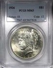 1926 Peace Dollar PCGS MS63 Better Date $1 Uncirculated