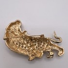 Tiger Pendant/Brooch Gold w/ Black Enamel Rhinestones Animal Jewelry — photo 4
