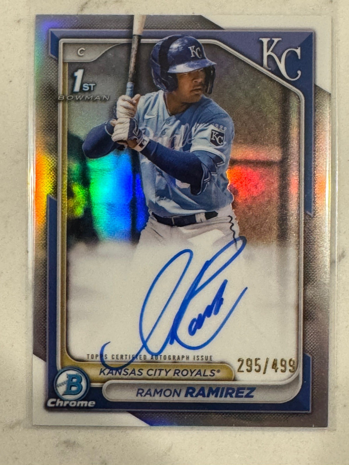 2024 Bowman Chrome 1st Ramon Ramirez Refractor Auto /499 Rookie RC Royals SP