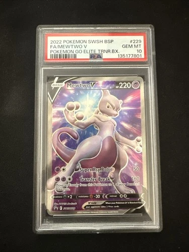 POKEMON 2022 GO Promo ETB Full Art MEWTWO V SWSH229 PSA 10 Gem Mint RARE