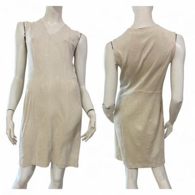 MARC CAIN MARCCAIN beige suede dress dress size 3