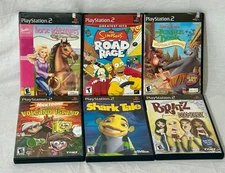 Lot of 6 Kids Family PS2 Games  Simpsons Road Rage, Bratz Diamondz, Barbie Horse