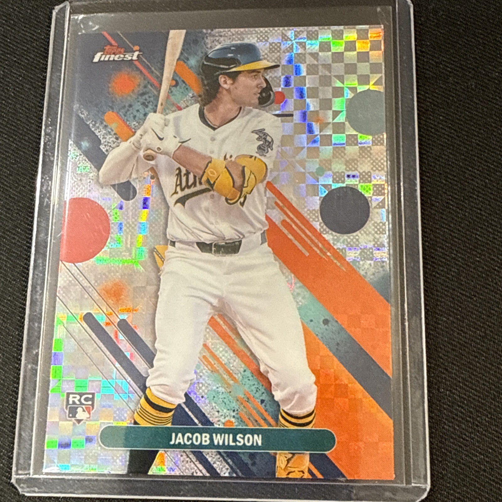 2025 Topps Finest Jacob Wilson #61 Checkerboard Refractor (RC) Oakland A’s