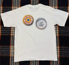 Vintage 90s New Castle Brown Ale Shirt Size L Beer Graphic England Funny Pint