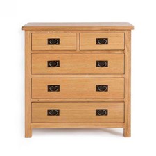 Roseland Surrey Oak 2 Over 3 Drawer Chest In Very Good Condition Rrp £329,95