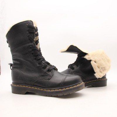 Doc Dr. Martens Aimilita Faux Fur Lined Leather Boot Women 8 