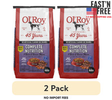 (2 pack) Ol' Roy Complete Nutrition T-Bone and Bacon Flavor Dry Dog Food, 46 lb