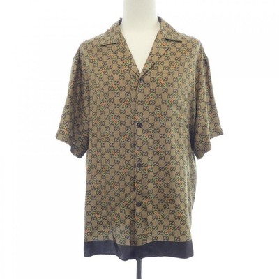 Authentisches Gucci GG Horsebit Druck Seide Twill Hemd 794907 ZAQ9F S/S Hemd ...