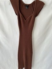 Forever 21 Women’s Knit Ribbed Long Dress Brown Size Small