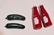 LOT OF 2  HEINZ PICKLE AND KETCHUP LAPEL PINS Plastic 2000