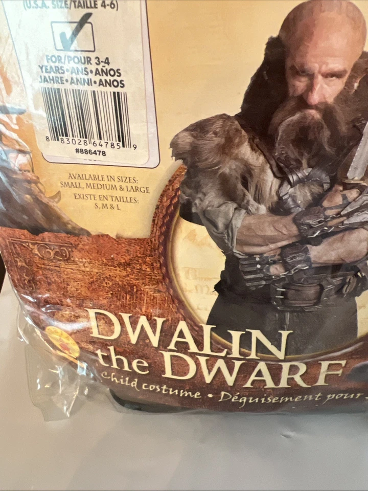 Disfraz de El Hobbit Un Viaje Inesperado DWALIN EL ENANO (S) #886478 - NUEVO Foto 3 de 4