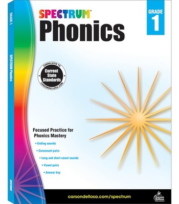 Spectrum 1st Grade Phonics Workbooks, Vowel, Consonant, and Ending Sounds an...
