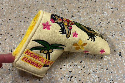 HONOLULU HAWAII LEI DANCING GIRL BLADE PUTTER COVER HEADCOVER - MAGNETIC - NEW