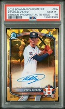 2025 BOWMAN CHROME SAPPHIRE ED CHROME PROSPECTS AUTOS KEVIN ALVAREZ 48/50 PSA 10