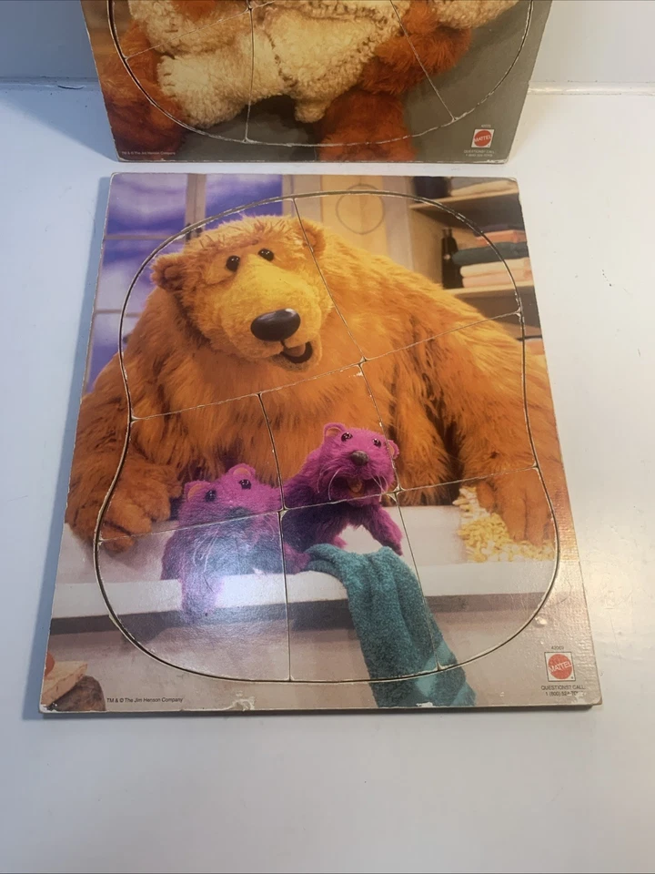 2  Mattel Bear In The Big Blue House Woodboard Puzzles 42069 42070 Jim Henson - Image 3 of 4