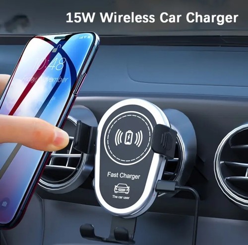 CARICABATTERIA CARICATORE AUTO WIFI WIRELESS SUPPORTO CELLULARE RICARICA VELOCE - Foto 1 di 6