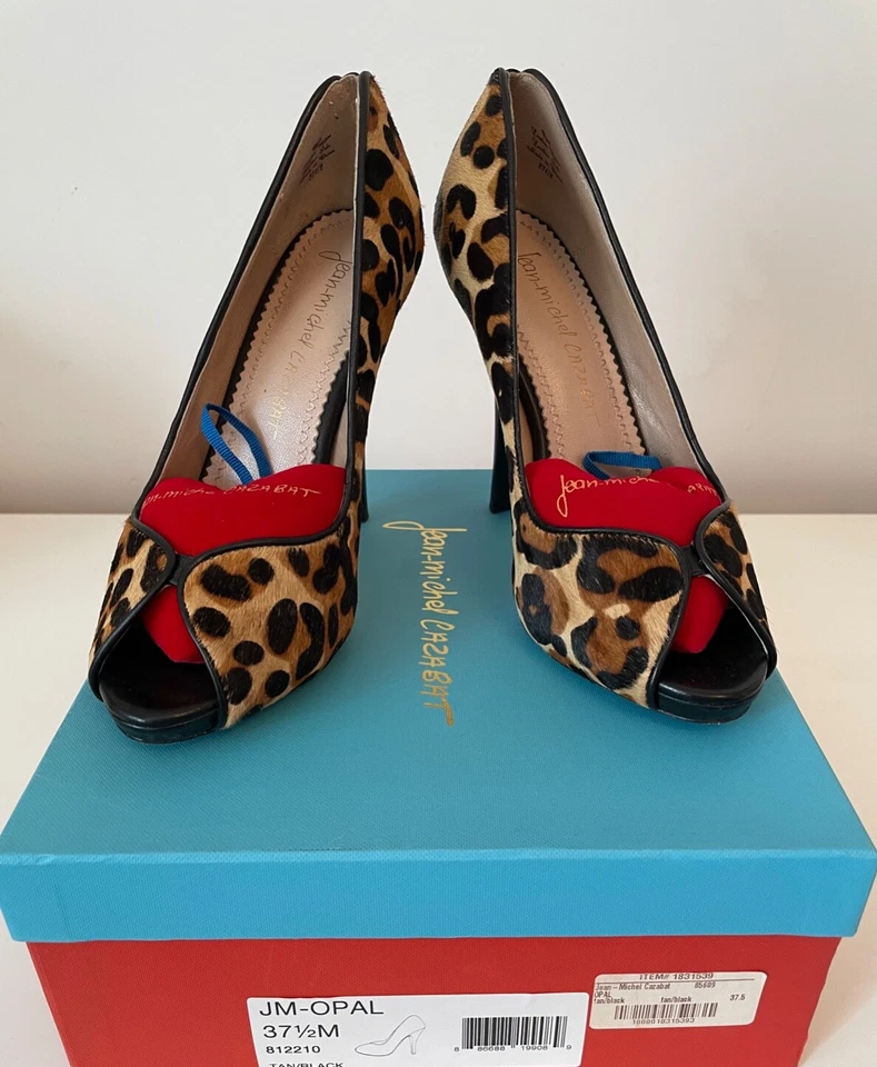 Jean-Michel Cazabat 37.5 OPAL Pelo de Poni Punta abierta Plataforma Bomba Leopardo En Caja  Foto 2 de 4