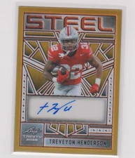 2025 Leaf Trinity Gold Steel Treveyon Henderson #1/1 Auto Ohio St New England