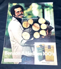 Vintage Benson And Hedges Ad “cigarette break” Good To Frame 1975 Large size