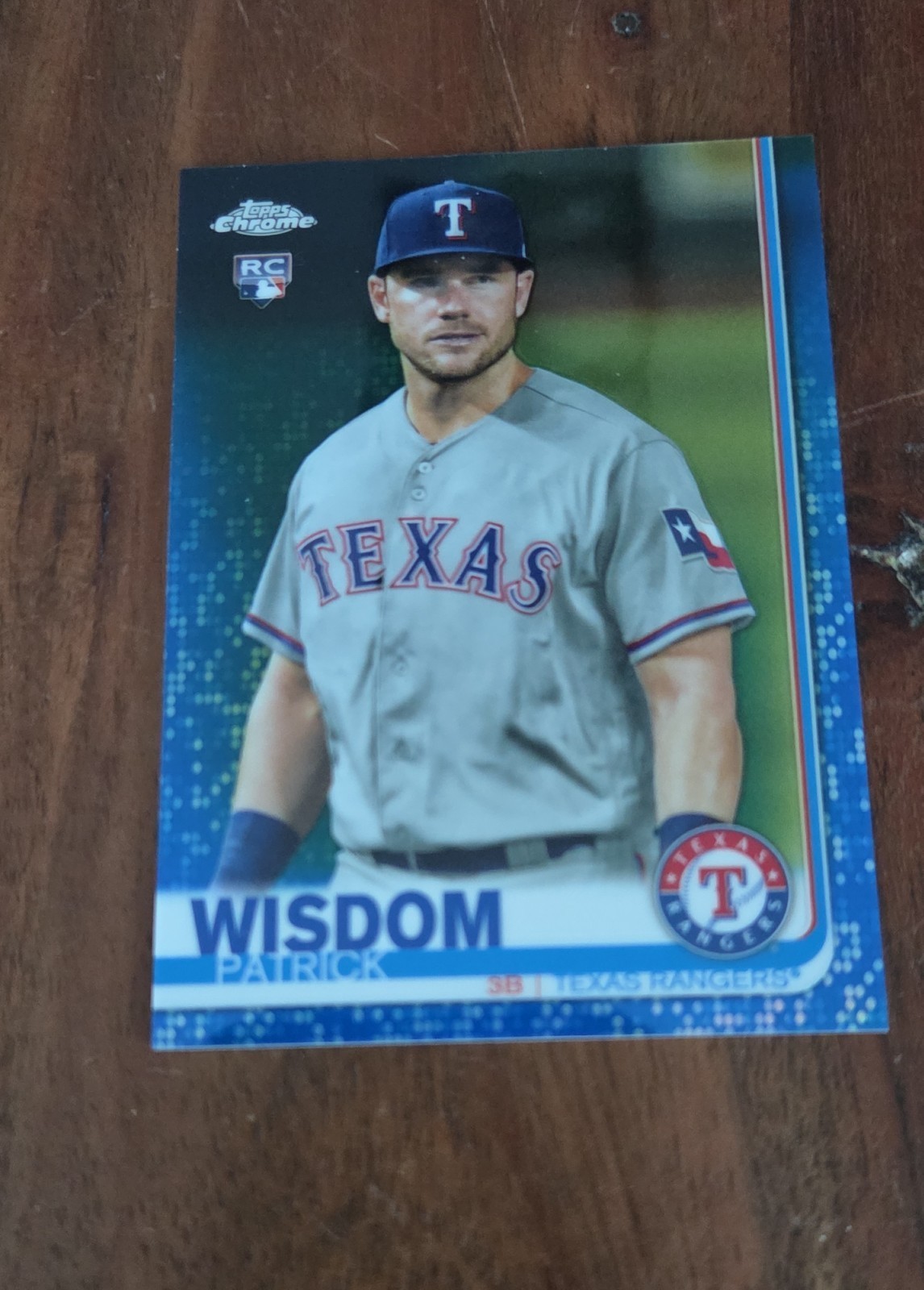 2019 Topps Chrome - Patrick Wisdom #146 Blue Refractor /150 (RC)