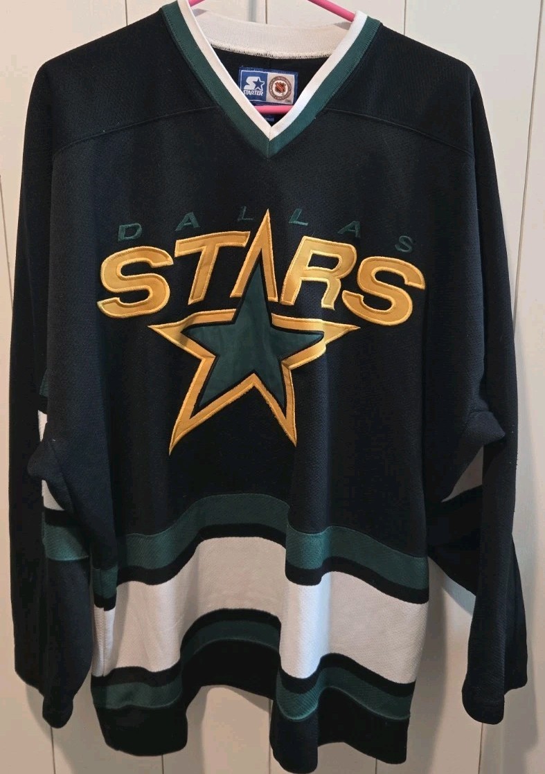 VTG 90s Starter NHL Dallas Stars Blank Black Jersey Size XL Hockey