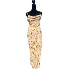 Forever21 forest fairy slip dress cowl neck strappy butterfly print women's XS