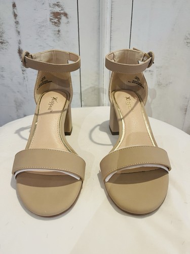 Xappeal Women's Hartley Nude Ankle Strap Sandals with 2.5"cuban Heel Size 6M - Picture 1 of 7