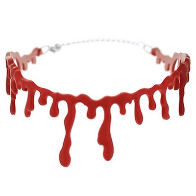 Blood Drop Choker Cutting Throat Necklace Masquerade Halloween Theme Party Decor