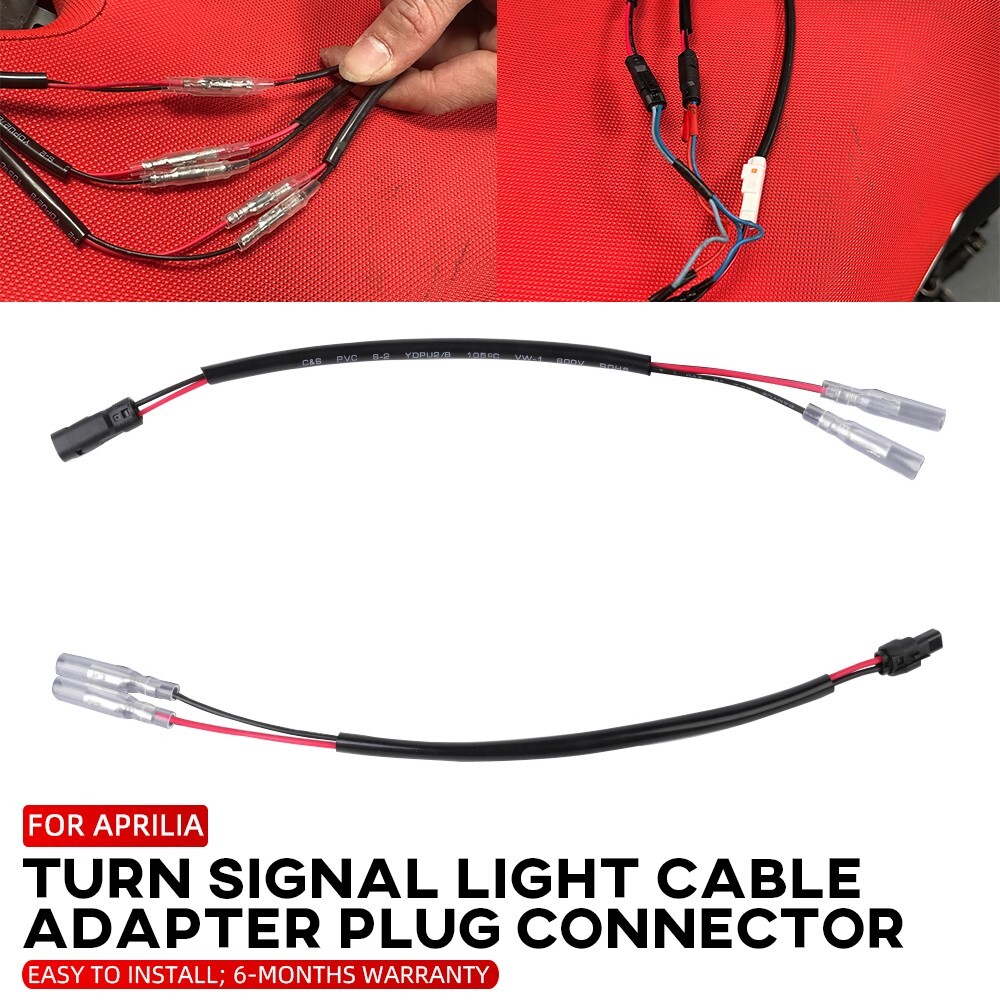 pオーダー ×2 Turn Signal Light Adapter Plug Connector Cables For Aprilia Tuono